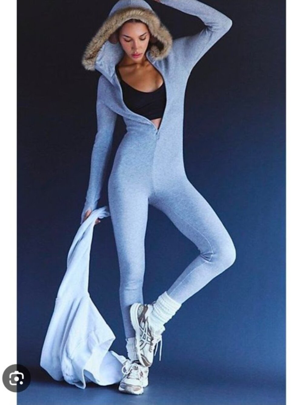 BNWT Fp Movement Women's Blue Snowmass Onesie  In Grey Size S